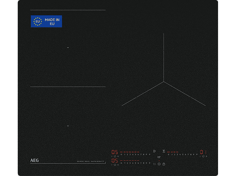 AEG TI63IQ10IZ, 3 zonas, Zona grande 28 cm, SaphirMatt, 58 Negro Mate