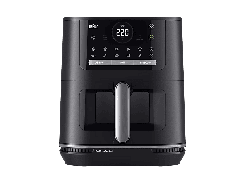 Braun MultiFry 5 HF5073, 2000W, 6 l, Temperatura 80°C a 220°, 20 programas automáticos, 3 en 1, Negro Mate