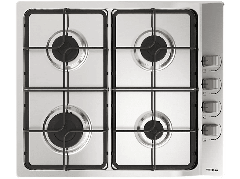 Teka E/60.3 40, 4 zonas, Gas natural, Parrillas esmaltadas, 60 cm, Acero inoxidable