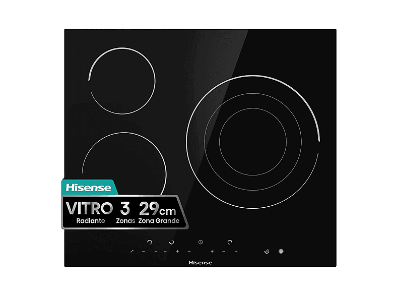 Hisense E6322C 3, 3 zonas, Zona XL 30 cm, Control táctil, 60 Negro