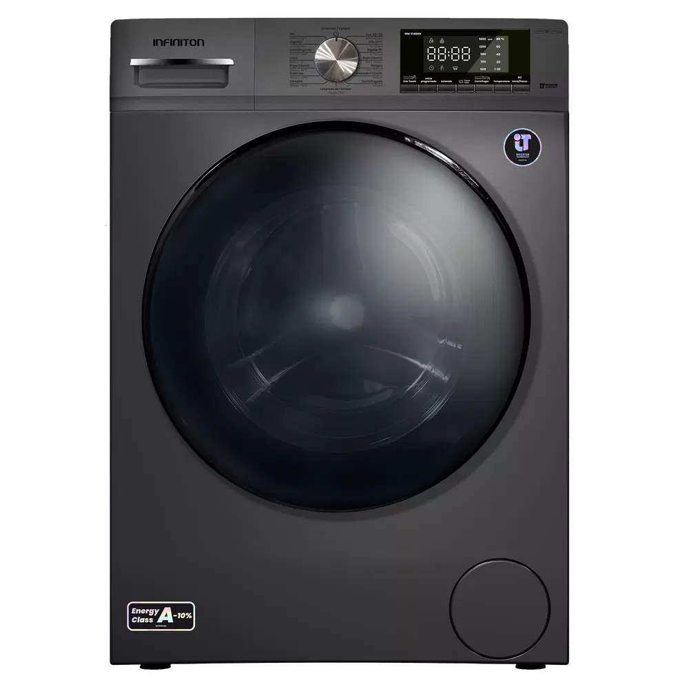 Infiniton WM-S14DAN, 10 kg, 1400 rpm, 15 programas, Vapor Care, One Touch, Dark Inox