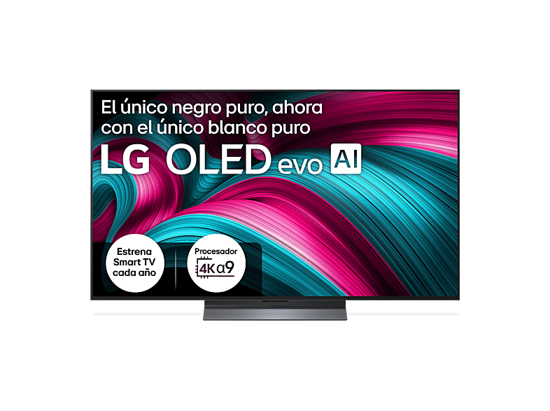 LG OLED55C55LA, 4K, Procesador Inteligente α9 AI Processor 4K Gen8, Smart TV, DVB-T2 (H.265), Negro