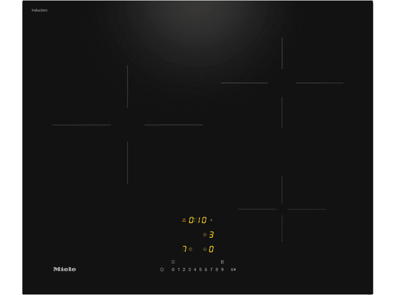 Miele KM 7360 FL, 3 zonas, Zona grande 14-28 cm, 62 ComfortSelect, Negro