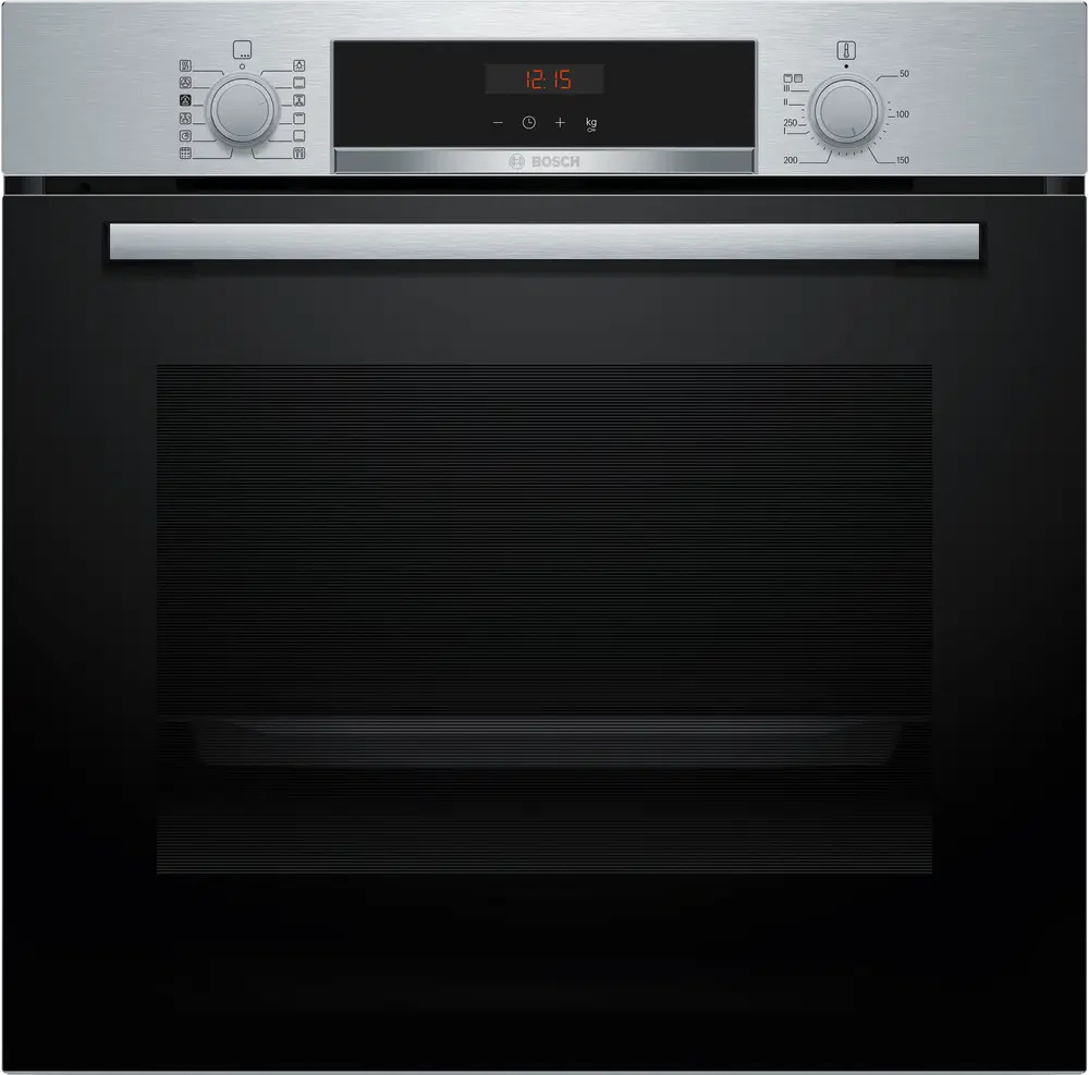 Bosch HQA574ES3, Serie 4, Multifunción, Pirolítico y por agua, 71 l, 3D Hot air, HotAir Steam, 60 cm, Inox