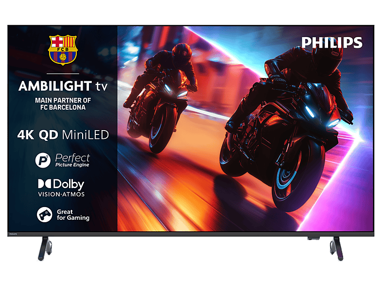Philips Ambilight 55MLED920 4K QD MiniLED 139cm Smart Dolby Vision y Atmos Titan OS, Negro