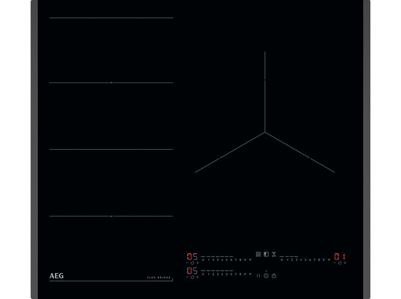 AEG TI63IF00FB, 3 Zonas Flex, Zona grande de 28 cm, Controles deslizantes, Biselada, 60 Negro