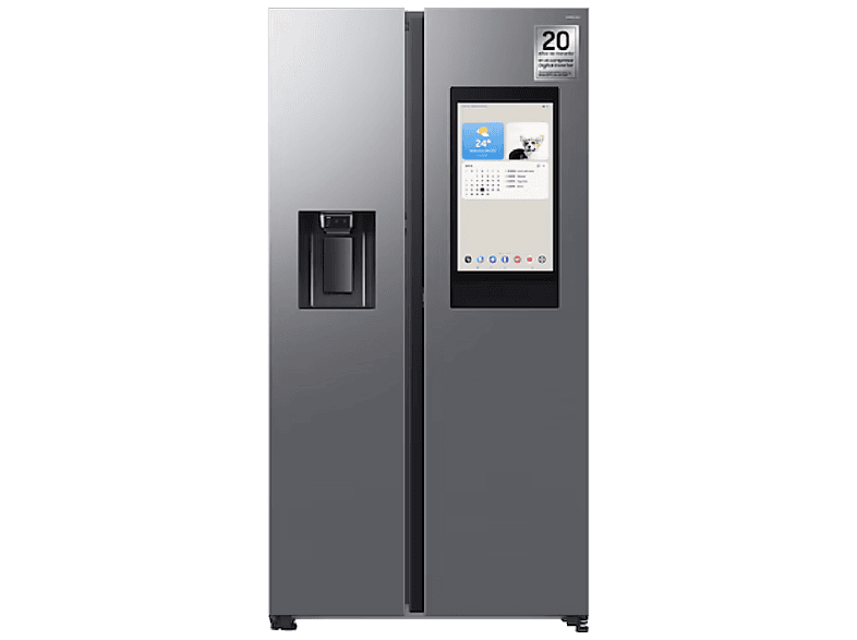 Samsung Family Hub Bespoke AI RS90F66BETEF, Twin Cooling, 178.4 cm, 614 l, Dispensador agua y hielo, Balda botellero, Inox
