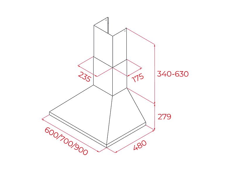 Teka 40460400 DBB 60, 3 Velocidades, 440 m³/h, 60 cm, Negro