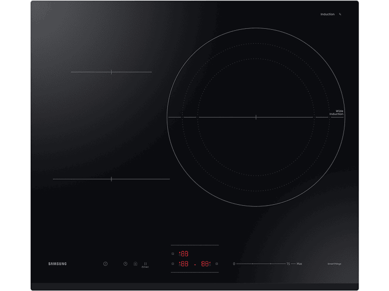 Samsung NZ63C4036GK/U1, 3 zonas, zona de 32 cm diámetro, 59 cm, WiFi con SmartThings, Negro