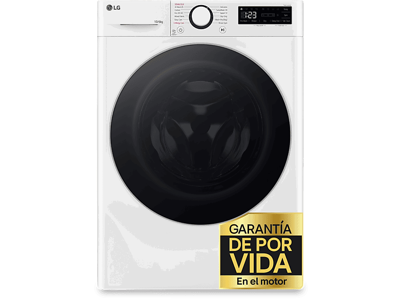 LG F4DR6010A1W, 10 kg / 6 kg, 1400 rpm, 12 programas, AI Direct Drive™, TurboWash™360˚, Blanco
