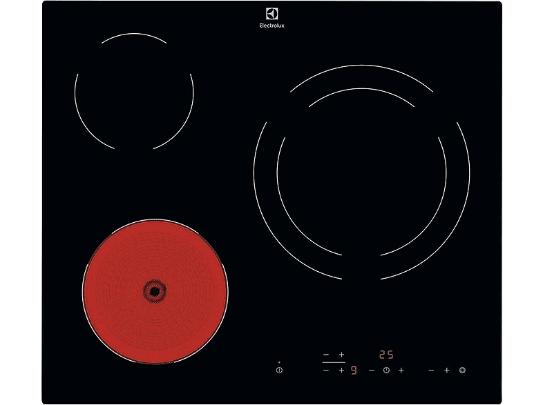 Electrolux LR633CK, 3 zonas, Zona grande 27 cm, Temporizador, 60 Negro