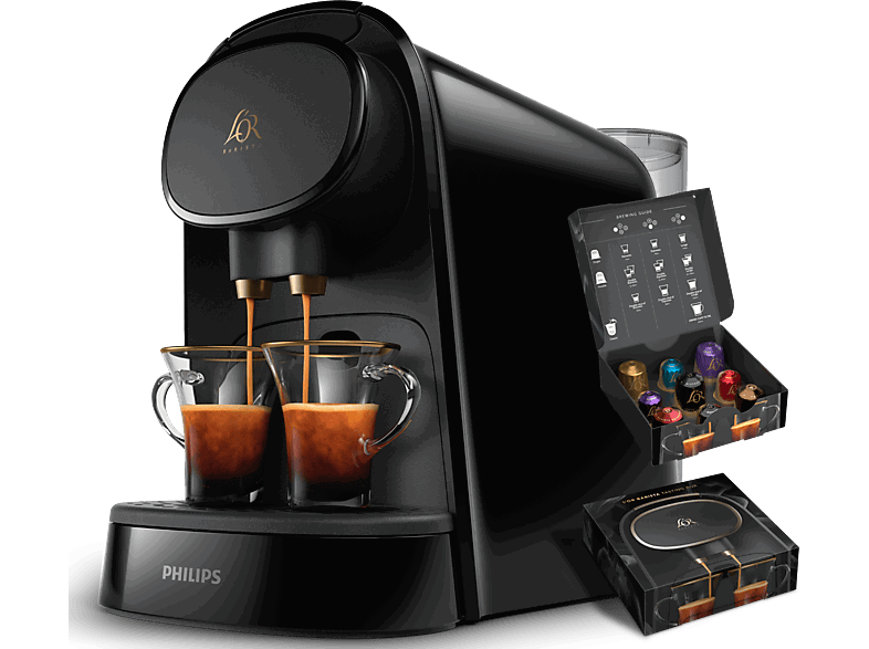 Philips LM8012/60 L'OR Barista, 2 tazas o 1 doble, 19 bares, Depósito l, Negro