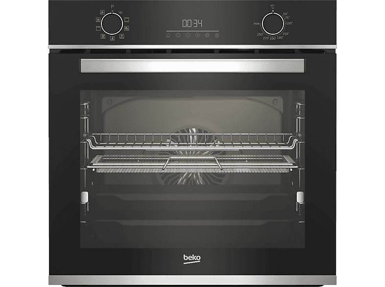 Beko BBIMA13300XS, Multifunción, Parcialmente catalítico, 72 l, 59.4 cm Ancho, Integrable, Función Airfry, Iluminación Halógena, Inox