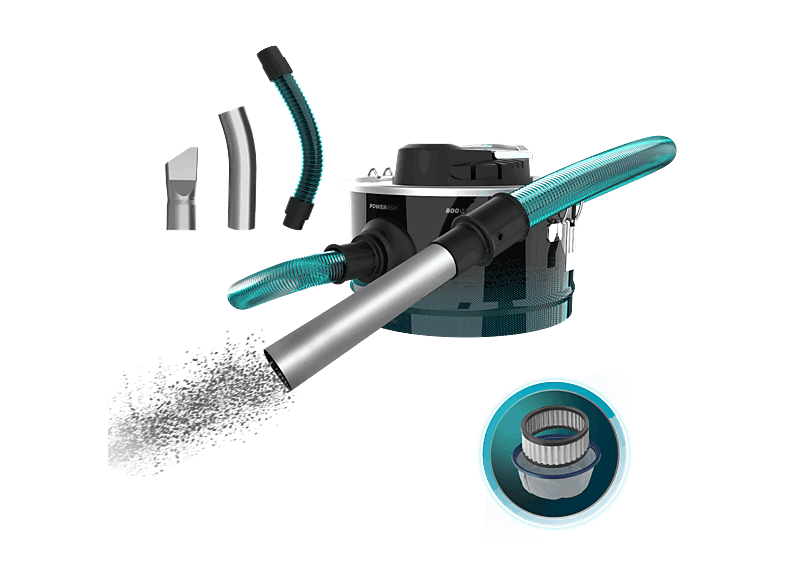 Cecotec Conga Ash 2000 Home, 14 kPa, Depósito inox 10 L, Tubo metálico, Boquilla 38 mm, Negro