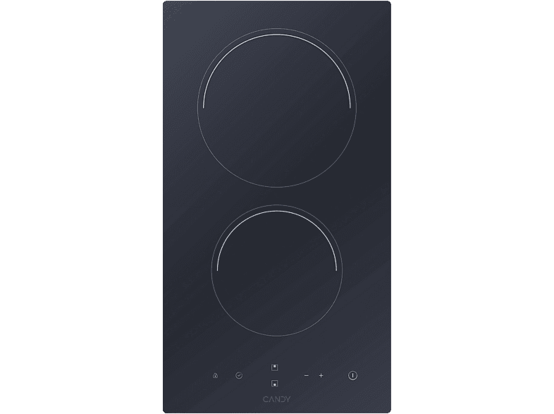 Candy Dominó CDH30, 2 Zonas, Zona grande 20 cm, Float glass, 28.8 Negro