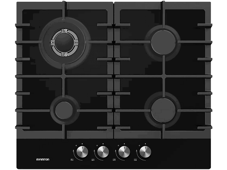 Infiniton GG-429, 4 zonas, Gas Butano, 60 cm, Negro