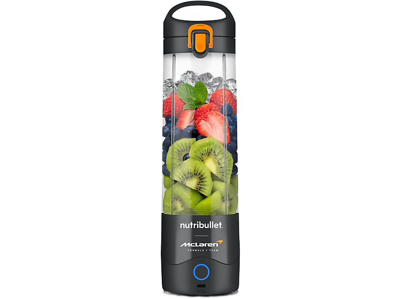 nutribullet McLaren F1 Team Portable, Personal, Vaso portátil, 0.475 l, Carga USB-C, 2000 mAh, Gris/Papaya