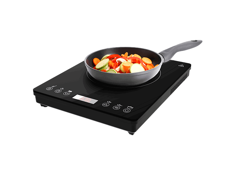 Cecotec Full Magma Slim, 2000 W, Diseño en cristal, Display táctil, 8 niveles de potencia, Temporizador, Negro