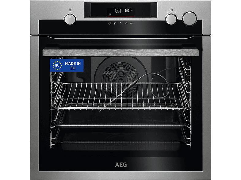 AEG BSE572360M, Multifunción, Pirolítico, 72 l, Sonda térmica, 60 cm, Inox
