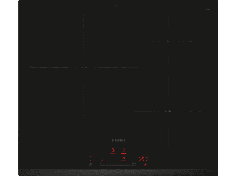 Siemens EH631HDC1E, 3 zonas, Zona grande 32 cm, Conexión Campana, Home Connect, 60 Negro