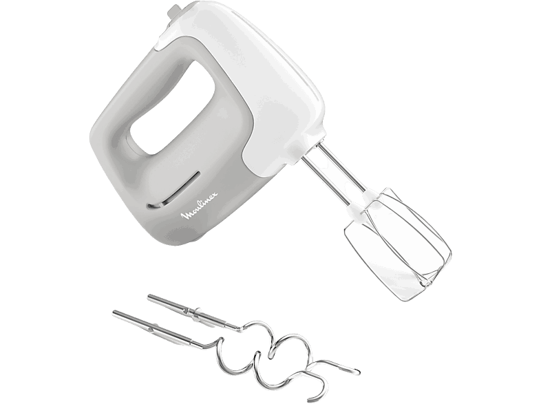 Moulinex HM450, 450W, 5 Velocidades, 2 Varillas, Ganchos, Turbo, Gris Pimienta