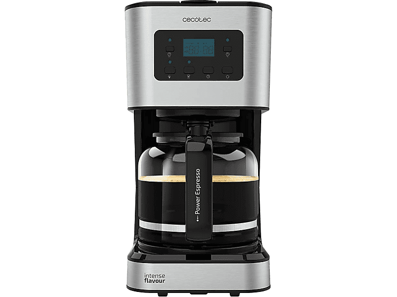 Cecotec Coffee 66 Smart, 950 W, 1.5 l, Hasta 12 tazas, Temporizador 24 h, Pantalla LCD, Plata