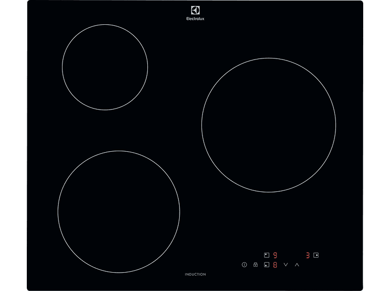 Electrolux CIB60320CK, 3 zonas, Zona grande 24 cm, Función Power Boost, 60 Negro