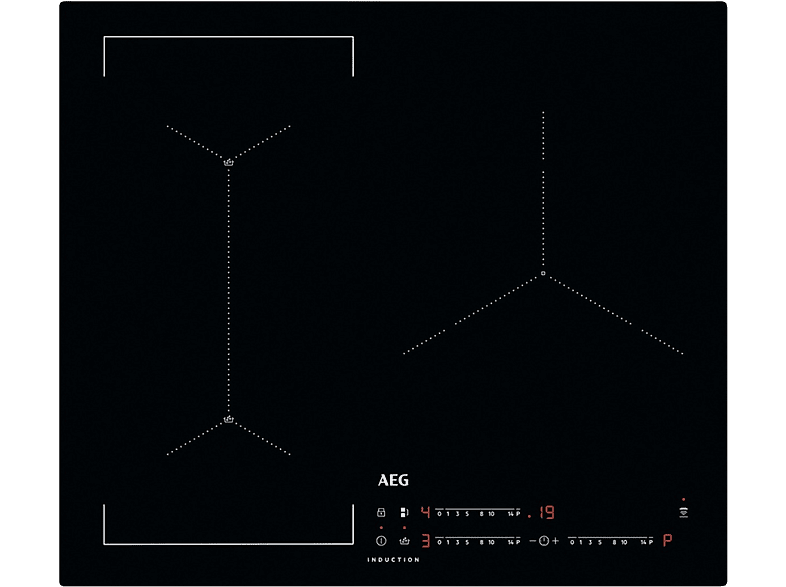 AEG IAE63421CB, 3 zonas, Zona grande 28 cm, 60 Negro